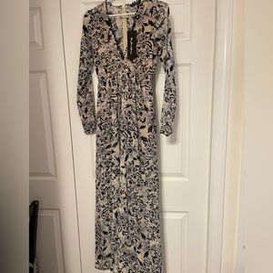 NEW For Love & Lemons Black/Cream Floral Dress Size XS